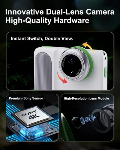 Vista 3 de MicroCam X1 - Cámara digital 4K con microscopio 400X, imágenes 4K verdaderas, enfoque automático, pantalla táctil LCD de 3.5 pulgadas, cámaras