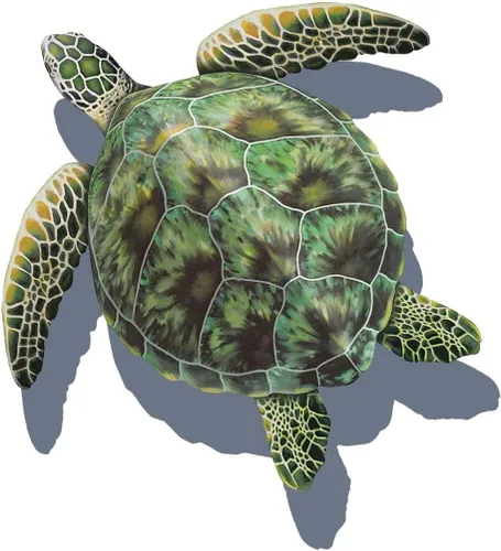 Vista 8 de Mosaico de porcelana de tortuga marina para piscina (10 x 10 pulgadas, verde)