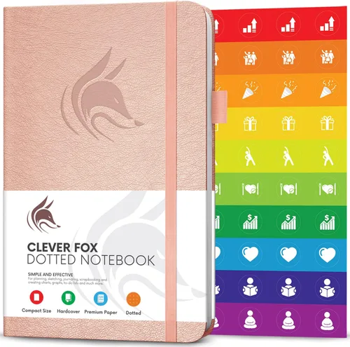 Vista 11 de Clever Fox Cuaderno con puntos, diario con páginas numeradas A5 5 x 8.25 pulgadas