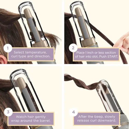 Vista 4 de INFINITIPRO by Conair Curl Secret MINI - Rizador automático de 1/2 pulgada, rizador de pelo inalámbrico para todo tipo de cabello y longitudes