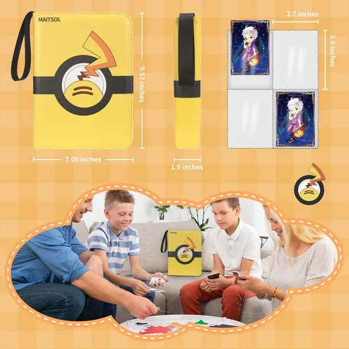 Vista 4 de Maitsol Card Binder for Pokemon Cards 4-Pocket, Trading Card Binder for TCG Cards, 440 Pockets Trading Card Games Album Holder, Pockets Card Holder