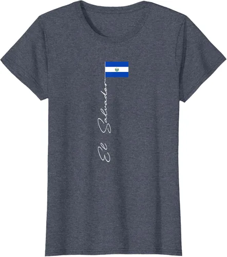 Vista 47 de Camiseta patriótica con bandera de El Salvador, Negro