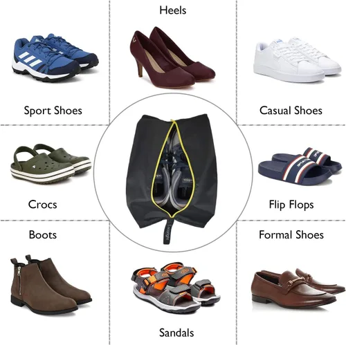 Vista 5 de Ecoright - Bolsas de zapatos para viajes, 100% recicladas resistentes al agua, bolsas de zapatos para almacenamiento, artículos esenciales de viaje