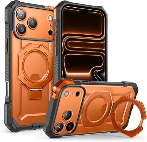 Vista 12 de SUPCASE Funda para iPhone 17 Pro Max con función atril (agarre de unicornio escarabajo), cubierta de control de cámara, compatible con MagSafe