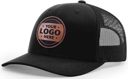 Vista 43 de Sombrero de parche de cuero de camionero personalizado grabado con láser