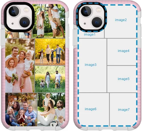 Vista 21 de Funda de teléfono personalizada para iPhone 15, diseño de collage de múltiples imágenes, resistente a los golpes, funda protectora de TPU suave