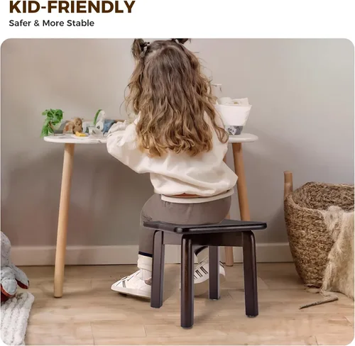 Vista 2 de StrongTek Taburete de Paso de Bambú Resistente con Pies Antideslizantes, Montaje Fácil, Capacidad de 350 LBS, Ideal para Niños y Adultos, Perfecto
