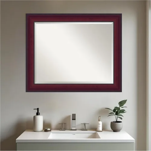 Vista 8 de Amanti Art Bathroom Mirror for Over Sink, Vanity Mirror, Wood Frame, Hangs Horizonally and Vertically, Bathroom Wall Decor, Beveled Edge