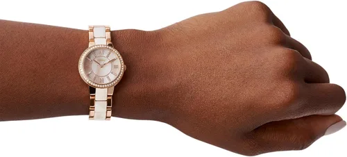 Vista 5 de Fossil Virginia - Reloj de cuarzo de acero inoxidable con detalles de cristal para mujer, Virginia - ES3282