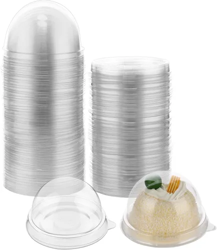 Vista 10 de Patelai Mini recipiente de plástico transparente para magdalenas, mini caja para magdalenas, cúpula para magdalenas, caja de un solo recipiente
