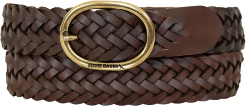 Vista 17 de Eddie Bauer Cinturones de cuero casuales para mujer con hebilla de metal duradera Barra central - Negro