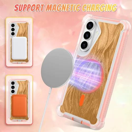 Vista 378 de Bonoma - Funda compatible con Samsung Galaxy S21 Plus, diseño de corazón con purpurina, color rosa Support for MagSafe, Plating Magnetic Case TPU