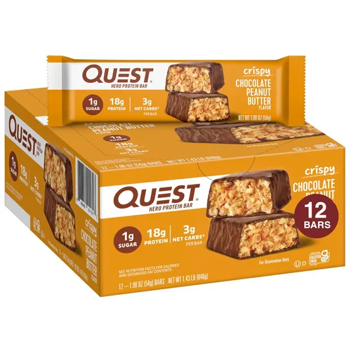Vista 13 de Quest Nutrition - Barra de proteína crujiente para pastel de cumpleaños, 0.67 onzas de proteína, 0.04 oz de azúcar, 0.07 oz de carbohidratos netos