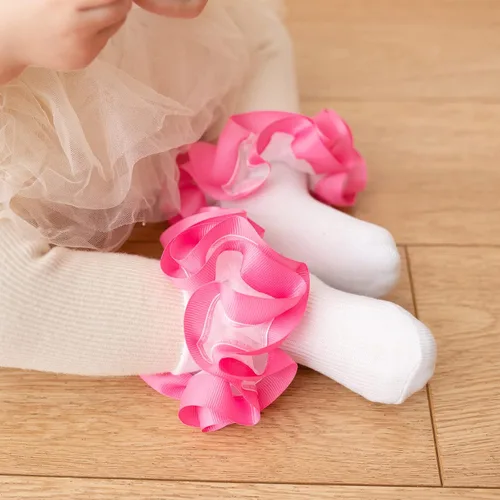 Vista 5 de TWINKLING AT DOWN Girls Socks Lace Princess Socks Ruffle Princess Dress Lace Socks For newbornsbabiestoddlerslittle Girls