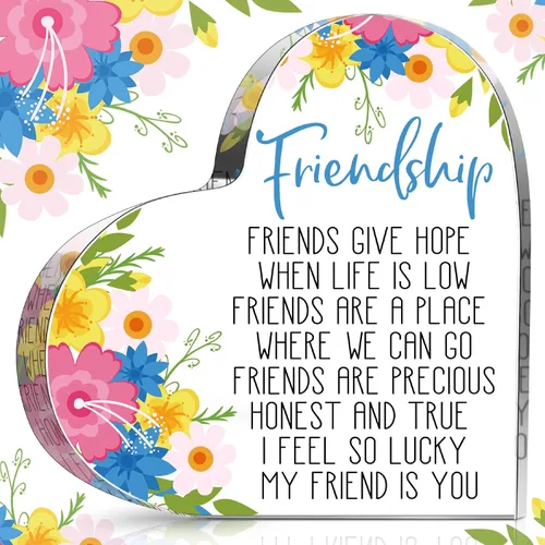 Vista 13 de Spiareal Regalo para Amiga Amistad Mujeres Amiga Amistad Cumpleaños Regalo de Ánimo Corazón de Acrílico Mariposa Recuerdo Pisapapeles para Casa