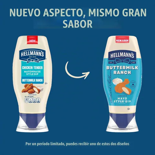 Vista 5 de Hellmann's Buttermilk Ranch Mayonesa 11.5 onzas, salsa de pollo, 1 unidad
