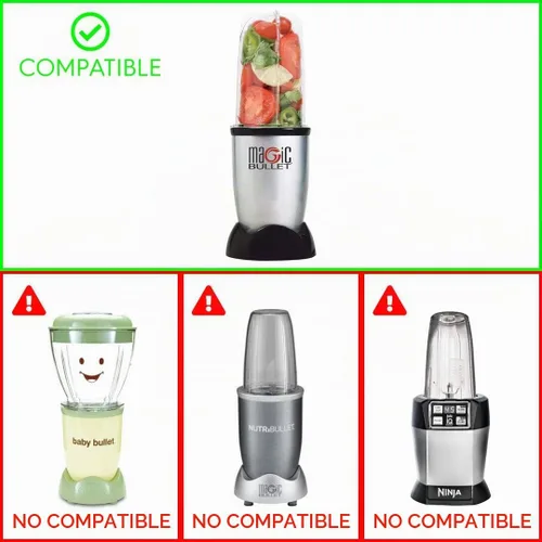 Vista 6 de Paquete de 2 piezas de repuesto de taza alta de 16 onzas para licuadoras Magic Bullet MB1001 de 250 W