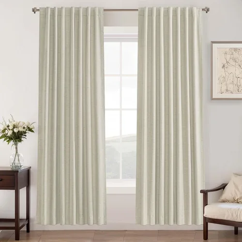 Vista 54 de UHITECH Cortinas opacas de 35 pulgadas de largo para sala de estar, 2 paneles, cortina opaca corta para cocina para ventanas pequeñas, cortinas