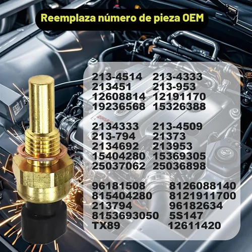 Vista 2 de Sensor de temperatura del refrigerante del motor, sensor de temperatura de refrigerante de repuesto estándar para monitoreo térmico preciso