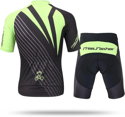 Vista 2 de Camiseta de ciclismo para niños, manga corta, diseño de caricatura de FISHER FREE