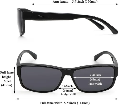 Vista 3 de yodo Gafas de sol ajustadas con lentes polarizadas para hombres y mujeres