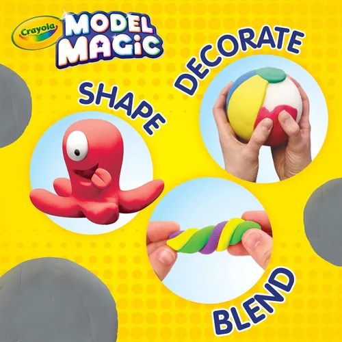 Vista 6 de Crayola Modelo Magic en gris, alternativa a arcilla para modelar, 4oz