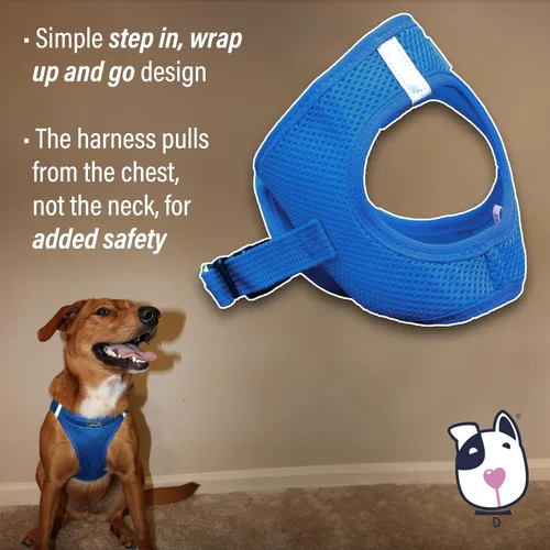 Vista 5 de Doggie Design Arnés para perro – Arnés para perro sin estrangulamiento, chaleco para perro, malla de poliéster, arnés para mascotas, diseño simple