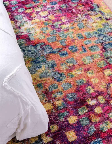 Vista 5 de Unique Loom Jardin Collection - Alfombra moderna, vibrante, abstracta y colorida (rectangular de 2 x 3 pies, multi/azul)