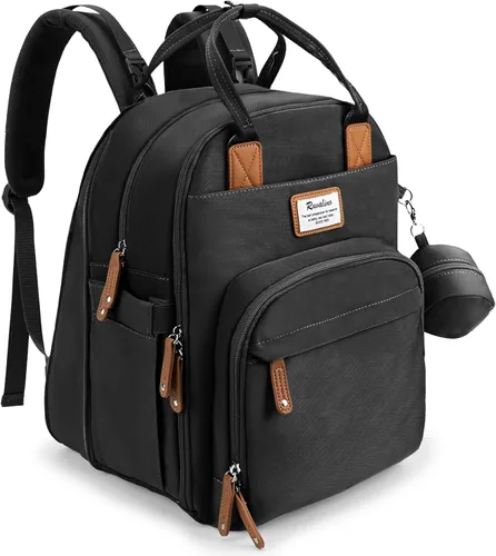 Vista 11 de RUVALINO Mochila para Pañales - Bolsa de Bebé Expandible con hasta 50% Más de Capacidad - Bolsa de Artículos Esenciales para Bebé con Cambiador