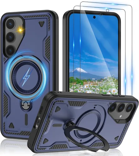 Vista 45 de Gritup fro Funda para Google Pixel 9A, funda protectora magnética de grado militar compatible con Mag-Safe, 2 protectores de pantalla HD, soporte