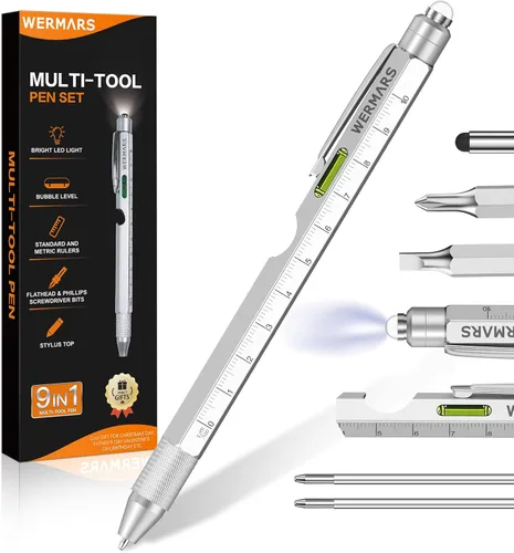 Vista 8 de Regalo para el día del padre para hombre, bolígrafo multiherramienta 6 en 1, regalos de cumpleaños para hombres, regalos de papá para él, adultos