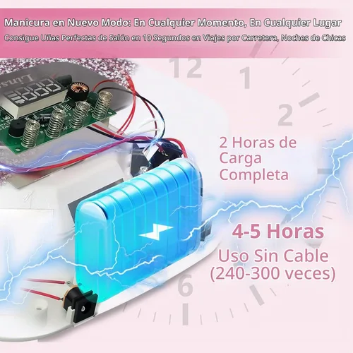Vista 2 de Linssy Lámpara de uñas LED UV recargable, lámpara de gel de uñas White1