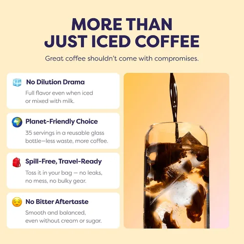 Vista 7 de Javy Coffee Concentrado - Café frío preparado, perfecto para café helado instantáneo, café frío y café caliente, paquete de 2 - Original descafeinado