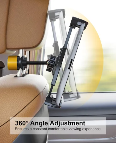 Vista 4 de LINCO Soporte para tablet para asiento trasero – Soporte ajustable para iPad para coche – Soporte de tableta de coche para viajes – Se adapta a
