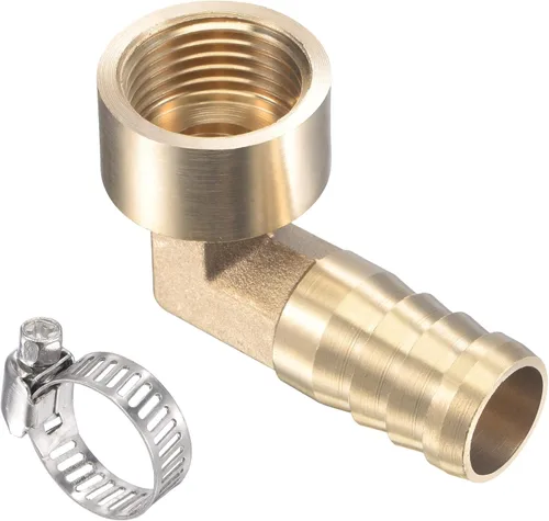 Vista 9 de M METERXITY Accesorios de latón para manguera, codo de 90 grados, conector de tubo de latón de 0.315 in con abrazaderas de manguera aplicable al