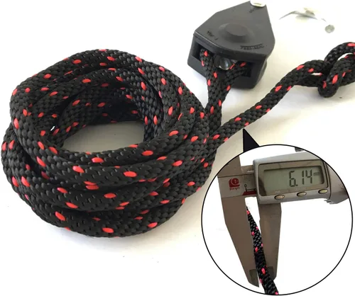 Vista 4 de Correas de cuerda, 1/4 pulgadas x 10 pies, polea de trinquete ajustable de bloqueo de cuerda resistente para canoa de kayak (paquete de 2)
