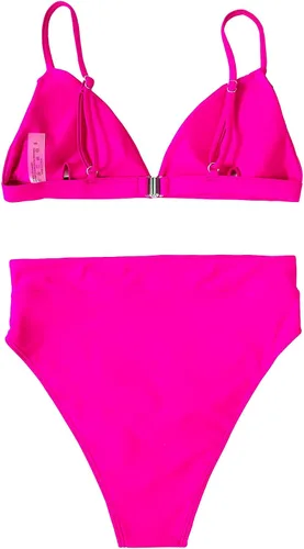 Vista 4 de SUUKSESS Conjunto de bikini de cintura alta para mujer, traje de baño de dos piezas con triángulo sexy