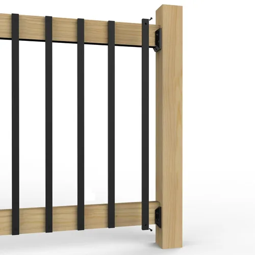 Vista 7 de HZIU Paquete de 50 balaustres de cubierta de 26" x 1", balaustre de escalera, diámetro de husillo de cubierta de metal negro y barandilla