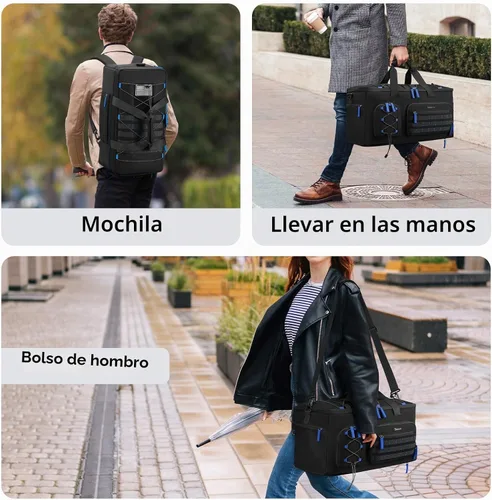 Vista 5 de Bolsa para cables DJ con divisores desmontables para equipos y equipo de música, azul