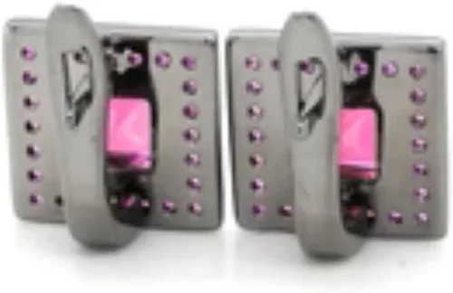 Vista 4 de Ethniq Gemma Collection - Aretes de lujo con un diseño glamoroso, con circonita cúbica de diamante en forma cuadrada, crea 50 piedras brillantes