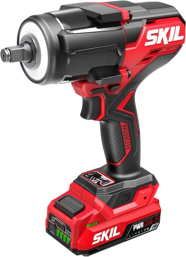Vista 2 de SKIL PWR CORE 20 Llave de impacto sin escobillas de 20 V de 1/2 pulgada con selección de tres velocidades, incluye batería USB-C de 2.0 Ah