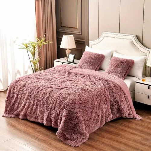 Vista 18 de YUSOKI manta de piel sintética extrasuave con pelos largos, transpirable, de 50 x 60 pulgadas, mullida, acogedora y cómoda, de microfibra de lujo