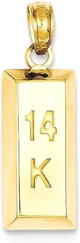 Vista 10 de Collar con dije de barra de oro 3D de 14 quilates joyería fina para mujer regalos para ella
