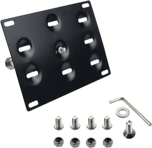 Vista 2 de Dewhel Soporte de Montaje con Abrazadera para Placa de Matrícula en Gancho de Remolque del Parachoques Delantero, Atornillable, Compatible con BMW
