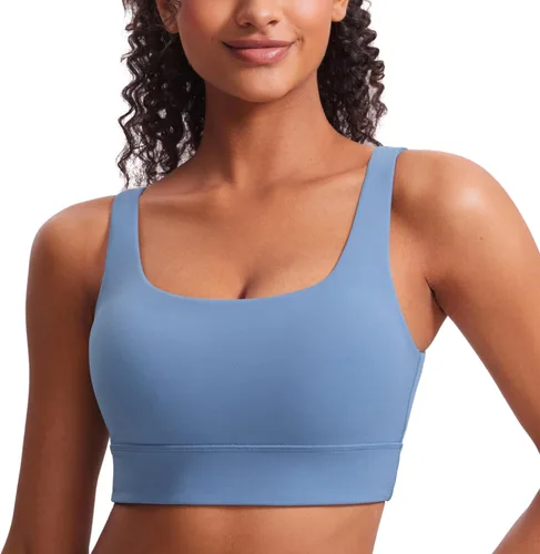 Vista 22 de CRZ YOGA Butterluxe - Brasier deportivo con espalda en U para mujer, cuello redondo, acolchado, de bajo impacto, para yoga, entrenamiento