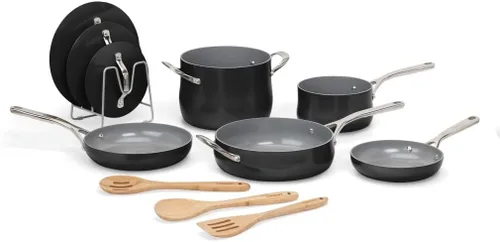 Vista 3 de Cuisinart Juego de utensilios de cocina de cerámica, antiadherentes de 12 piezas para cocinar con calor uniforme, apto para lavavajillas, asas