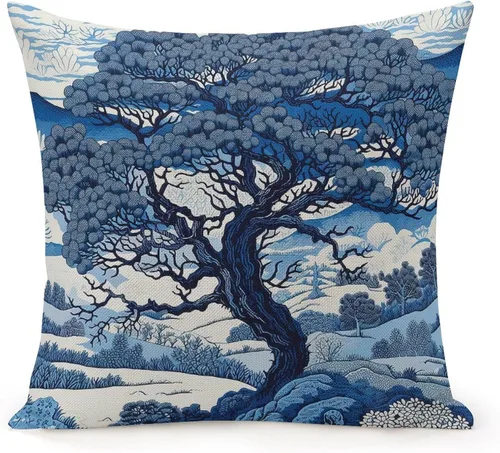 Vista 8 de Fundas de almohada chinoiserie verde turquesa floral y pájaro con cremallera de 16 x 16 pulgadas, fundas de almohada de lino para sofá, dormitorio