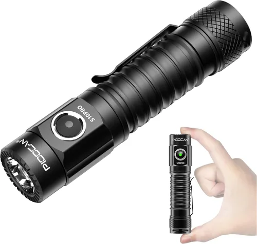 Vista 10 de Linterna LED recargable PIOOCAN S10Pro, linterna brillante de 2500 lúmenes, linterna táctica EDC con base magnética, linternas impermeables