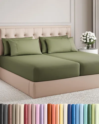 Vista 197 de Juego de sábanas Twin de 4 piezas - Cómodo, transpirable y refrescante - Juego de ropa de cama de lujo de hotel ultrasuave con bolsillos profundos