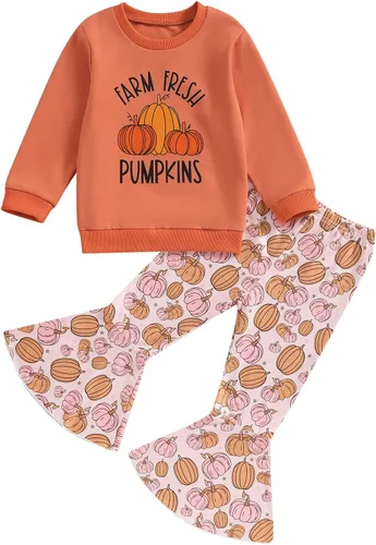 Vista 36 de Traje de Halloween para bebé niña, manga larga, cuello redondo, letras de fantasma, parte superior con estampado de fantasma, parte inferior